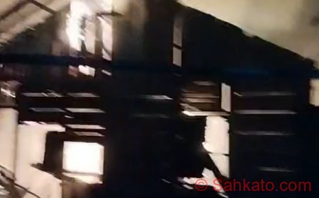 Kebakaran Malam Hari di Palinggam, Rumah Warga Hangus Terbakar