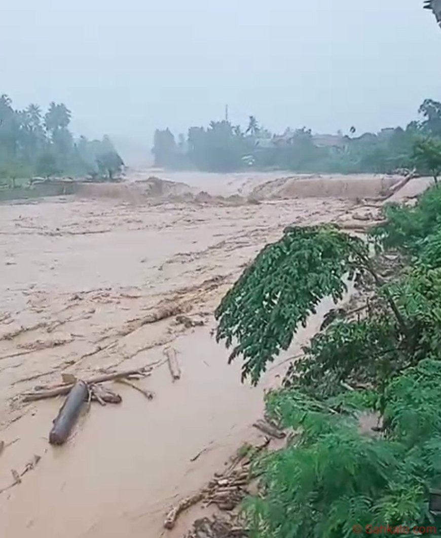 Hujan Tak Berhenti, Debit Sungai Batang Kuranji Dekat SMA 9 Padang Meningkat Tajam