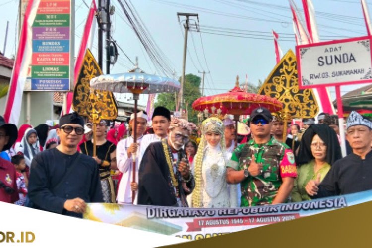 Babinsa Kawal Karnaval dan Jalan Santai di Cikampek Barat, Semangat Kemerdekaan Warga Jadi Sorotan