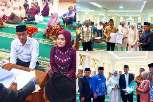 21 Pasangan Resmi Menikah di Masjid Agung Nurul Iman, Ada Kejutan di Balik Nikah Bareng Jilid II