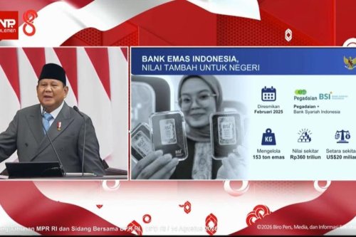 BSI Ucapkan Terima Kasih ke Prabowo, Bullion Bank Kelola 153 Ton Emas Senilai Rp360 Triliun