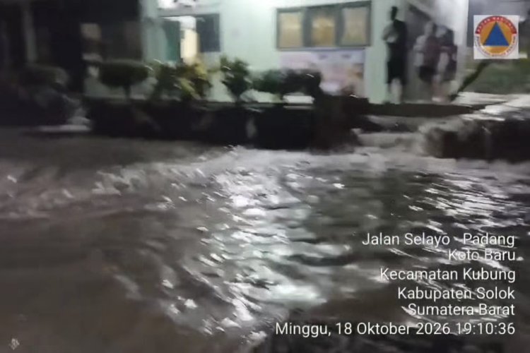 Gorong-gorong Tersumbat Bikin Air Meluap di Koto Baru Solok, BPBD Turun ke Lokasi