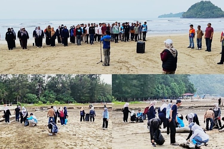 Pantai Air Manis Dibersihkan Lintas Sektor, Wisatawan Diminta Nyaman Berkunjung