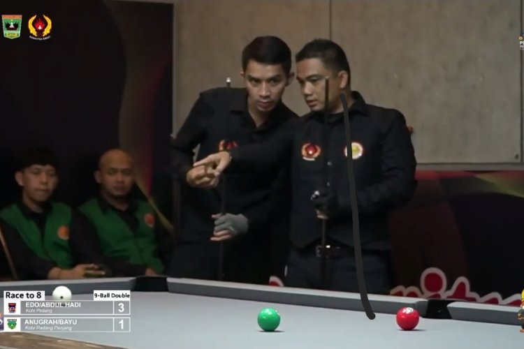 Pesisir Selatan Kokoh di Puncak Klasemen Biliar Porprov Sumbar 2026, Lima Nomor Final Dipertandingkan Hari Ini
