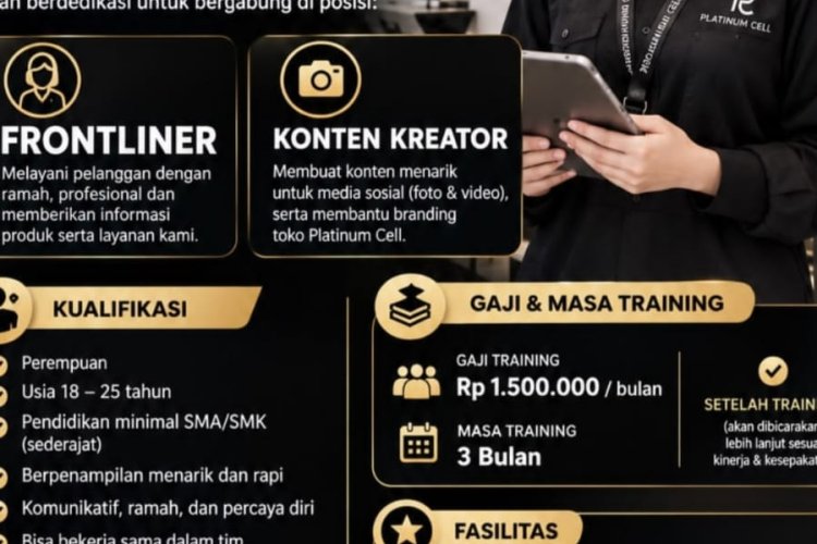 Lowongan Kerja Terbaru di Bukittinggi, Platinum Cell Cari Frontliner dan Konten Kreator