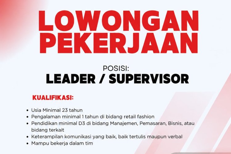 Trend Shop Padang Buka Lowongan 4 Posisi Sekaligus, dari Supervisor hingga Security