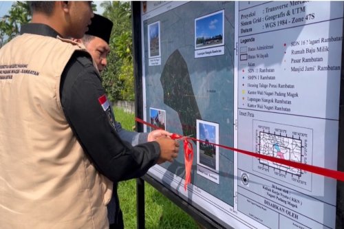 Nagari Padang Magek Kini Punya Peta Fasilitas Umum, Hasil Kerja 20 Mahasiswa KKN UNP