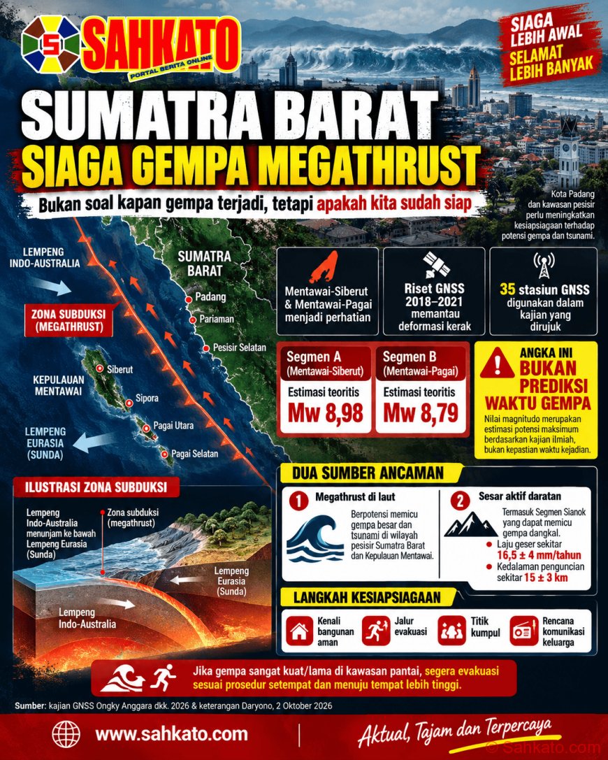 Gempa Megathrust Sumbar: Potensi M8,98 dan Ancaman Sesar Sianok