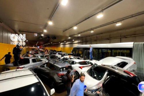 Hujan Deras Sekejap Rendam Pusat Sao Paulo, Puluhan Mobil Terperangkap di Terowongan