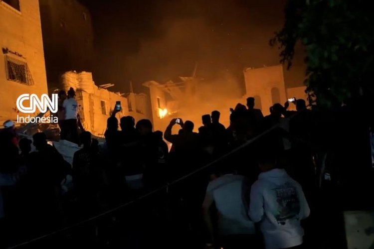 Rumah di Kamp Nuseirat Hancur Diserang Udara, Ledakan Besar dan Kobaran Api Meluas