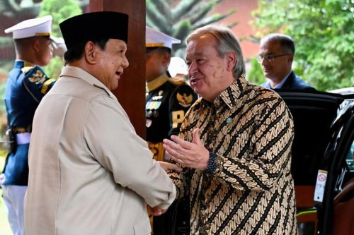 Prabowo Sambut Langsung Guterres di Hambalang, Pertemuan Bilateral Bahas Isu Strategis Global