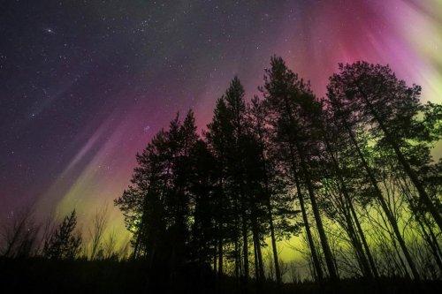 Aurora Merah-Hijau Pancarkan Pesona di Langit Rovaniemi, Terkuat Sejak Januari 2026